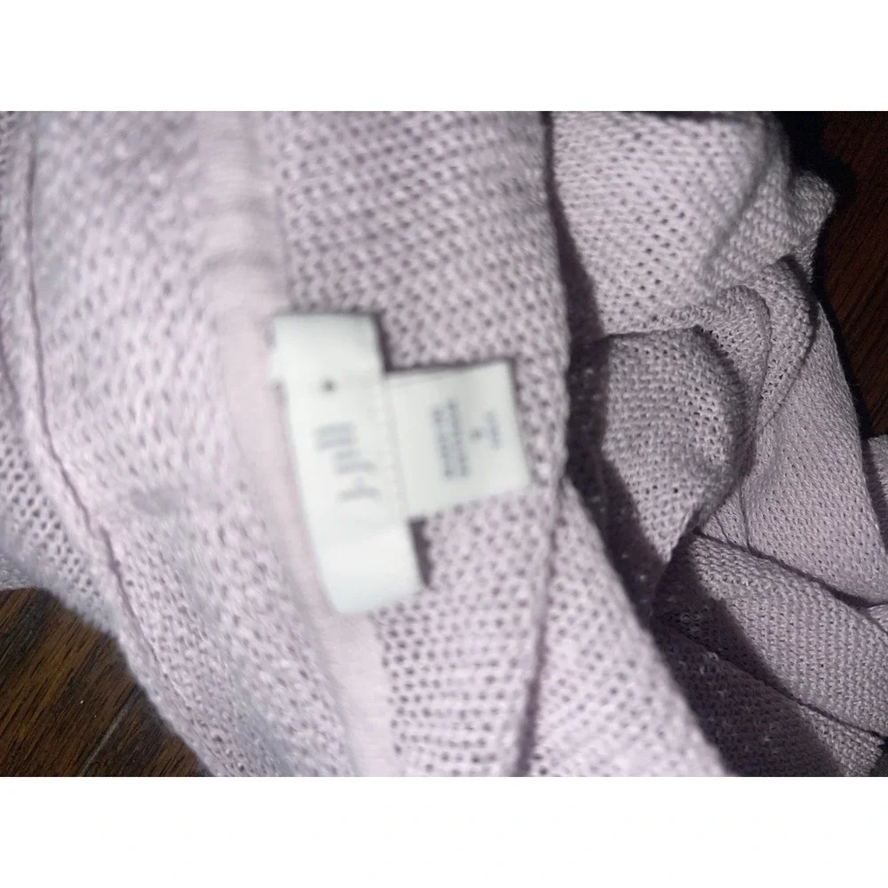 J Jill Open Cardigan Linen Blend Light Purple Sweater Small‎ Tall